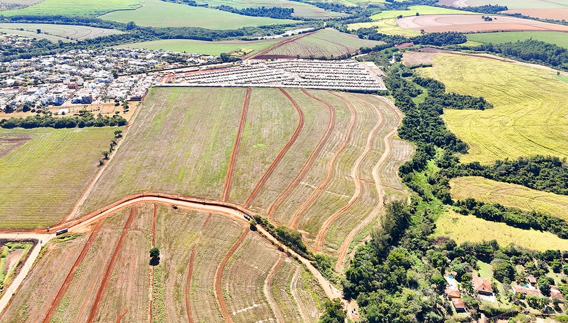 Vista aérea da área do loteamento Parque Arvoredo em Boituva
